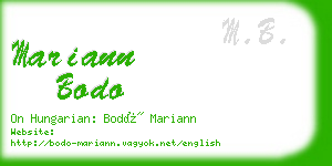 mariann bodo business card